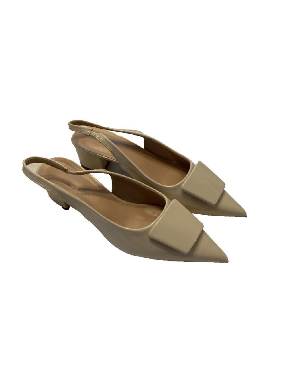 Slingback Heels sz Eu 38 / US 8  New Women Patent Leather Shoes pointed toe